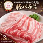 ふるさと納税 平取町 【平取町産四元豚】ゆめの大地豚バラスライス 200g×15パック計3kg