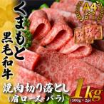 ふるさと納税 八代市 【A4〜A5】くまもと黒毛和牛焼肉切り落とし 1kg(500g×2p)(八代市)