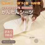 ふるさと納税 橋本市 【訳あり】【2枚セット】 シーツ 敷毛布 かんたんシーツ シングル 綿100% アイボリー×キャメル