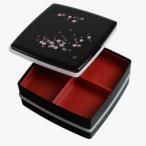 重箱 スクエア 黒 桜