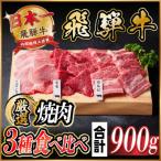 ふるさと納税 羽島市 飛騨牛　焼肉厳選3種食べ比べセット(カルビ・トモサンカク・モモ)　約900g