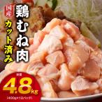 ふるさと納税 泉佐野市 【カット済み】国産 鶏むね肉 総量 4.8kg 小分け 12パック 極味付け G3639