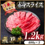 ふるさと納税 羽島市 飛騨牛 赤身スライス 1.2kg(すき焼き・しゃぶしゃぶ)