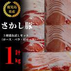 2297 鹿屋産 さかし豚 3種盛り お試しセット 1kg
