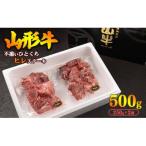 ふるさと納税 寒河江市 ※訳あり※ 黒毛和牛「山形牛」不揃い ヒレ カット ステーキ 500g(250g×2袋)