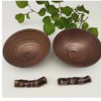 備前焼飯茶碗 箸置き2個セット 登り窯