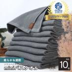ふるさと納税 泉佐野市 《ソフトハニカム》泉州南部織miniバスタオル10枚(GY)+期間限定ハーフハンカチ1枚 G1979