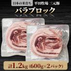 三元豚バラブロック1.2kg 600g×2パック