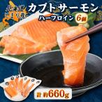 ふるさと納税 泊村 北海道とまりカブトサーモン　ハーフロイン6個(計660g前後) 小分け