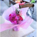 天使のバラ 薔薇だけの自立型花束 ピンク系