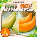 ふるさと納税 浦臼町 青肉メロン(クレセント)・赤肉メロン(ティアラ) 合計約8kg(計4玉〜5玉)