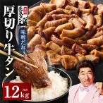 ショッピングふるさと納税 牛タン ふるさと納税 泉佐野市 厚切り牛タン 1.2kg 秘伝の味噌だれ 焼肉用 015B544
