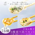 餃子 手包み餃子 3種食べ比べセット 合計75個