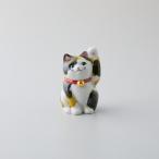 九谷焼 まねき猫 左手 黒華彫ミケ 宮村志晏作