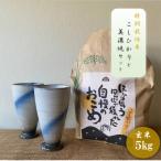 ふるさと納税 多治見市 【令和7年産:玄米】特別栽培米コシヒカリ(5kg)+【美濃焼】青雲かいらぎフリーカップ大(2個)