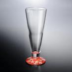紀州塗り ピルスナーグラス 蒔絵 桜 赤 285ml
