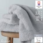 ふるさと納税 今治市 (今治タオル)わたつぼみ 綿蕾 ミニバスタオル 3枚セット〈グレー〉【I003820MBT3GY】