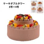 ダブルタワーケーキ ウェディング風ケーキ