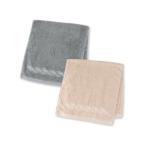 ふるさと納税 川越市 【1秒タオル】プレジール フェイスタオル2枚セット(ベージュ・ブルーグレー)