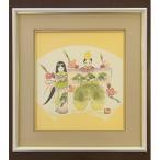 日本画直筆色紙 額サイズ約35.5cm×38.5cm