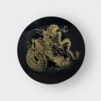 丸小皿 古代 金箔 漆黒