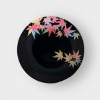 丸小皿 紅葉 漆黒
