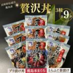 鷹島産本まぐろ とらふぐ ぶりの贅沢丼 3種セット