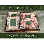 河口湖町製造 甲州富士桜ポーク無添加イングリッシュソーセージ6本&無燻製ベーコン6枚 ×2セット