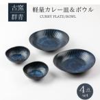 古窯群青カレー皿&amp;ボウル4点セット