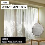 遮熱UVカットレースカーテン 波模様 掃き出し窓用S