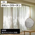 遮熱UVカットレースカーテン 波模様 掃き出し窓用M