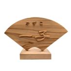 木製高彫り飾り扇 命名 4.3寸