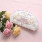 薔薇のコード刺繍眼鏡ケース 7.5x15.5x4cm