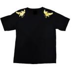 導きのカラス ゴールドTシャツ 黒
