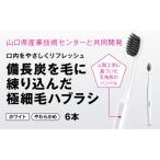E032 guguペンタゴン備長炭極細毛ハブラシホワイト6本セット