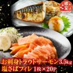 お刺身トラウトサーモン3.5kg 塩さばフィレ20P