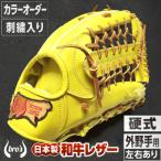 硬式外野手用グローブ カラーオーダー 刺繍入り