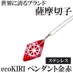 薩摩切子のecoKIRI ペンダント金赤 1個