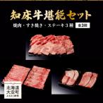 知床牛堪能 焼肉 すき焼き ステーキ3種 セット全3回