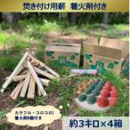 信州産焚き付け用薪 カラフルでコロコロした着火剤付き 6個…