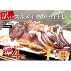 ふるさと納税 田野町 【四国一小さなまち】《カネアリ水産》数量限定★訳あり★スルメイカの一日干し　4枚入り ( 冷凍 )