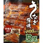 三河一色産 うなぎ蒲焼き 大5尾 合計800g以上