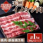 ショッピングふるさと納税 肉 ふるさと納税 肝付町 <2025年10月以降発送予定>天然イノシシ肉!焼肉鉄板焼用(500g×2P計1kg)　A59003
