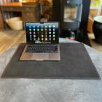 本革レザーデスクマット ブラック レッドステッチ