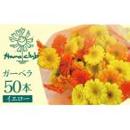 生花 イエローオレンジガーベラの花束 50本