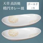 S026-068_天草 高浜焼 楕円カレー皿 2枚