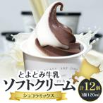 ふるさと納税 豊富町 とよとみ牛乳ソフトクリーム【ショコラミックス 120ml×12個】