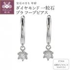 Pt900 ダイヤモンド 一粒石 ブラ フープピアス