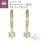 K18PG ダイヤモンド 一粒石 ブラ フープピアス