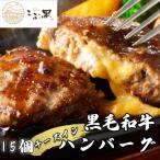 ふるさと納税 新ひだか町 北海道産黒毛和牛 こぶ黒チーズインハンバーグ 15個 【LC】